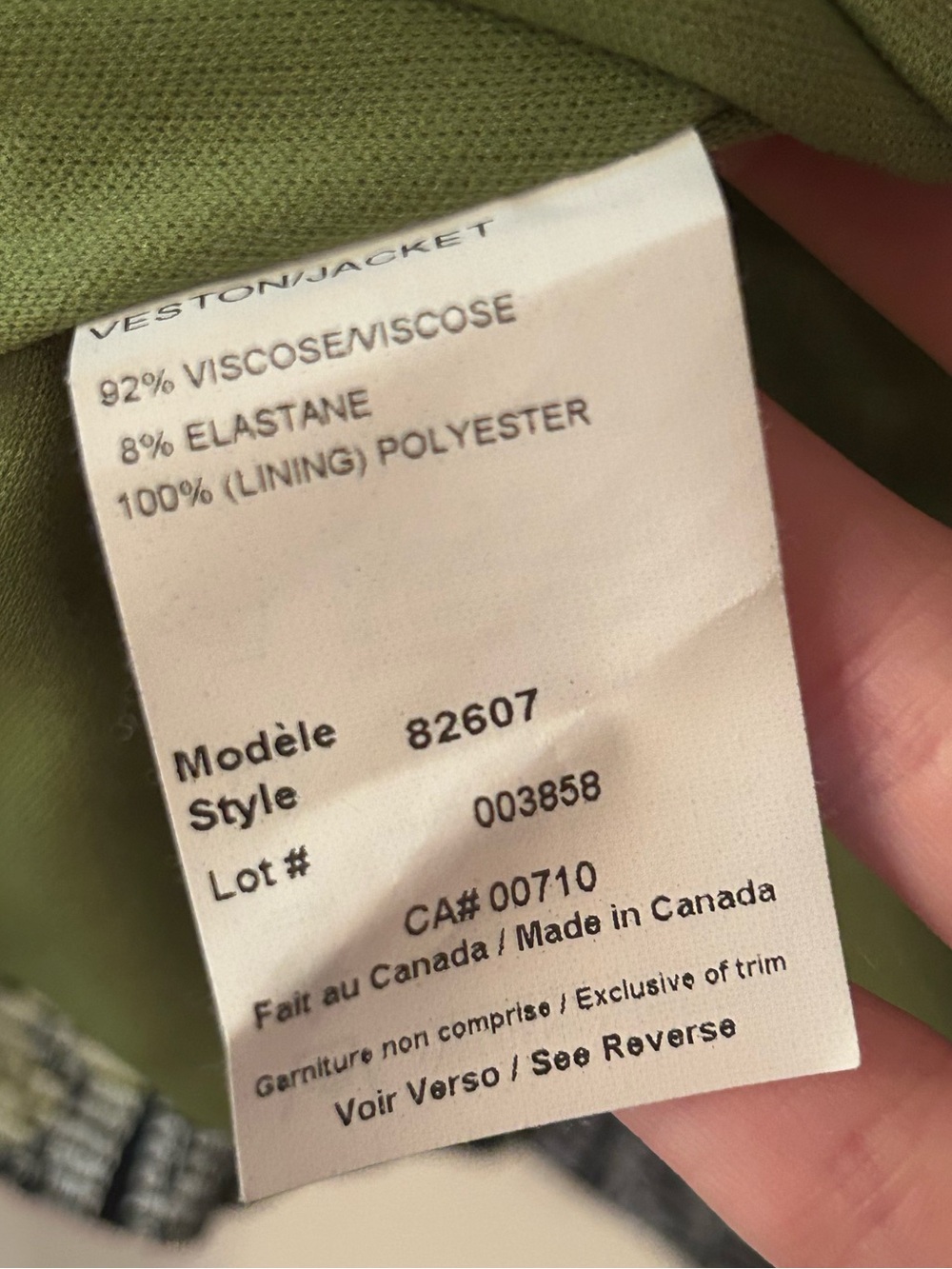 Joseph Ribkoff Women’s Size 12 B&W Newspaper Print Green Shoulder Padded Jacket - Picture 5 of 11
